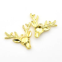 10PCS Deer Head Charms,3 Colors Available-RS938