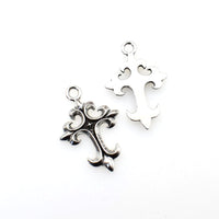 30PCS Cross Charms,Antique Silver Tone-RS831