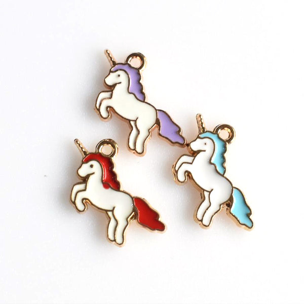 10PCS Enamel Unicorn Charms 3 Colors Available-RS1007