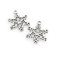 20PCS Snowflake Charms,Antique Silver Tone Double Sided-RS1027