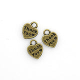 20PCS Heart Charms,Thank You Letter Antique Bronze Tone Double Sided-RS794