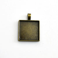 5PCS 25mm Square Cabochon Base Settings 2 Colors Available-B2159