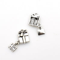 20PCS Gift Box Charms,Antique Silver Tone-RS886