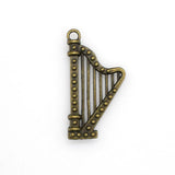 6PCS Harp Charms,Music Pendants,2 Colors Available-RS506