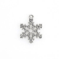 20PCS Snowflake Charms,Antique Silver Tone Double Sided-RS1027