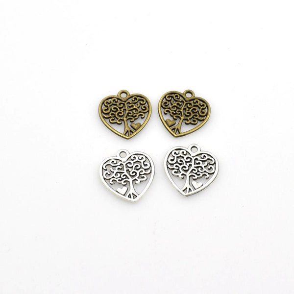 30PCS Heart Tree Charms,2 Colors Available-RS873