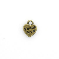 20PCS Heart Charms,Thank You Letter Antique Bronze Tone Double Sided-RS794