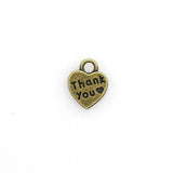 20PCS Heart Charms,Thank You Letter Antique Bronze Tone Double Sided-RS794