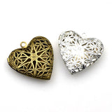 2PCS Heart Metal locket Pendants,2 Colors Availabe-TS011