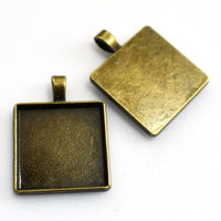 5PCS 25mm Square Cabochon Base Settings 2 Colors Available-B2159