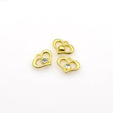 10PCS Heart Charms With Transparent Diamond-RS984