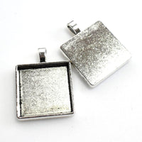 5PCS 25mm Square Cabochon Base Settings 2 Colors Available-B2159