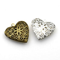 2PCS Heart Metal locket Pendants,2 Colors Availabe-TS011