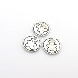 20PCS Round Bear Charms,Antique Silver Tone Double Sided-RS1059