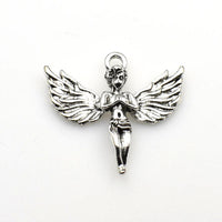 4PCS Big Wing Angel Charms,Antique Silver Tone-RS1130