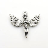 4PCS Big Wing Angel Charms,Antique Silver Tone-RS1130