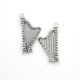 6PCS Harp Charms,Music Pendants,2 Colors Available-RS506