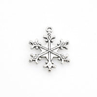 10PCS Snowflake Charms,Antique Silver Tone Double Sided-RS203