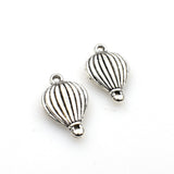 15PCS Hot Air Balloon Charms,Antique Silver Tone Double Sided-RS420