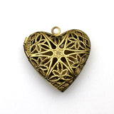 2PCS Heart Metal locket Pendants,2 Colors Availabe-TS011