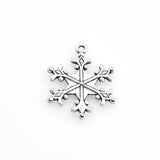 10PCS Snowflake Charms,Antique Silver Tone Double Sided-RS203