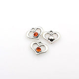 10PCS Heart Charms With Red Diamond-RS985