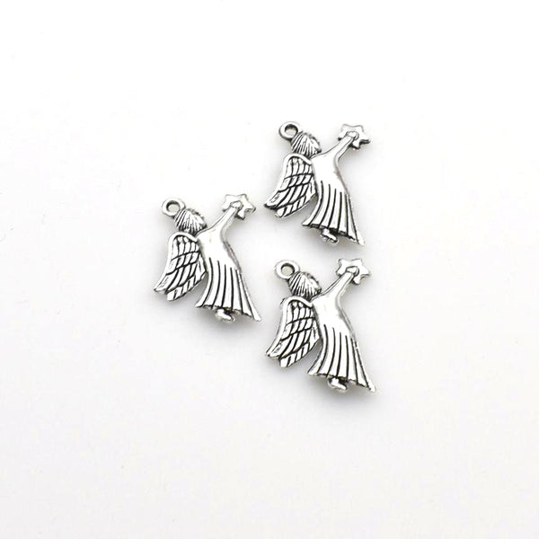 20PCS Star Angel Charms,Antique Silver Tone-RS630