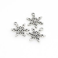 20PCS Snowflake Charms,Antique Silver Tone Double Sided-RS1026