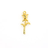 4PCS Gold-plated Rose Flower Charms,Detailed 3D Flower Pendants-RS1140