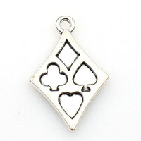 20PCS Poker Charms,Antique Silver Tone-RS1094