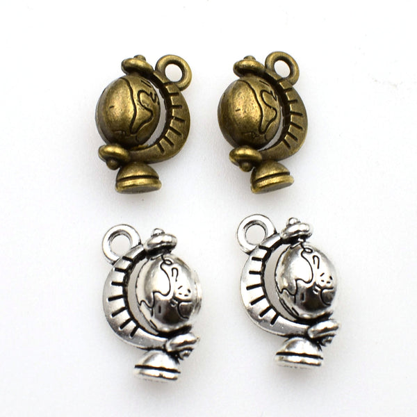 15PCS Globe Charms,2 Colors Available,3D-RS202