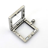 1PCS Square Floating locket Pendant With Diamonds 2 Colors Available-TS0047