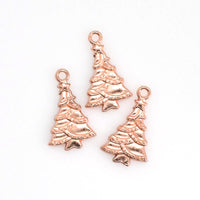 20PCS Christmas Tree Charms,Rose Gold Plated-RS1066