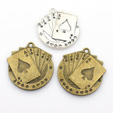 3PCS Poker Charms,2 Colors Available Double Sided-RS160