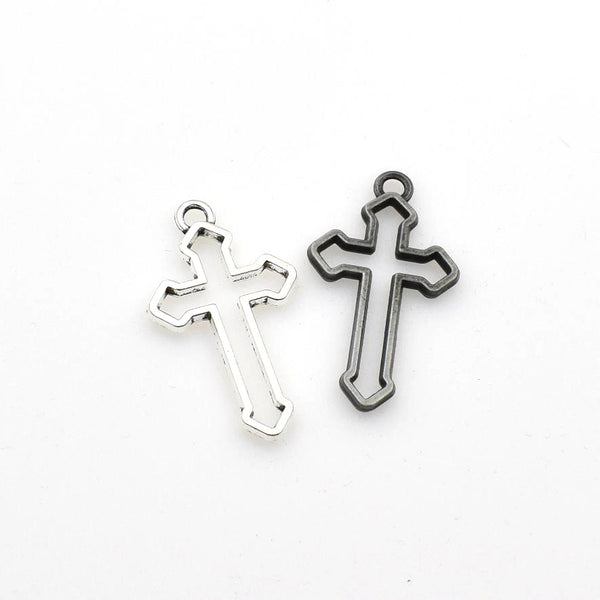 10PCS Cross Frame Charms,2 Colors Available-RS992