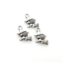 40PCS Little Witch Charms,Antique Silver Tone Double Sided-RS343