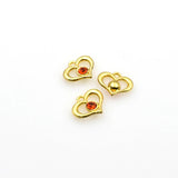 10PCS Heart Charms With Red Diamond-RS985