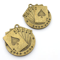 3PCS Poker Charms,2 Colors Available Double Sided-RS160