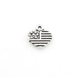 30PCS Little Love Heart Charms,Made IN USA Antique Silver Tone-RS1192