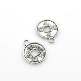 30PCS Ancient Coin Charms,Antique Silver Tone-RS1228