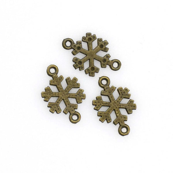 30PCS Snowflake Connector Charms,Antique Bronze Tone-RS200