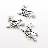 10PCS Witch Charms,Antique Silver Tone-RS519