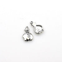 40PCS Money Bag Charms,Antique Silver Tone-RS520