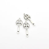 15PCS Double-edged Cross Charms,Antique Silver Tone-RS770