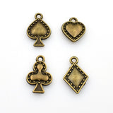 20PCS Poker Charms,Antique Bronze Tone,4 Styles Available-RS161