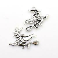 10PCS Witch Charms,Antique Silver Tone-RS519