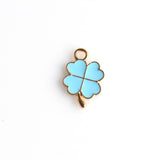 10PCS Enamel Lucky Clover Charms 4 Colors Available-RS1061