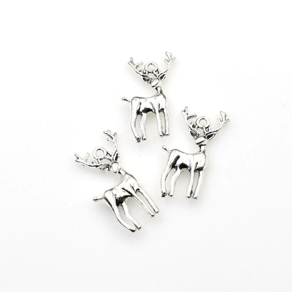 15PCS Detailed Deer Charms,Antique Silver Tone-RS1177