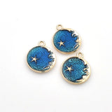 4PCS Enamel Moon And Star Charms-RS1080