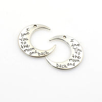 8PCS Moon Charms,3 Colors Available Double Sided-RS164